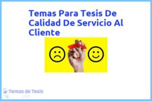 Tesis de Calidad De Servicio Al Cliente: Ejemplos y temas TFG TFM