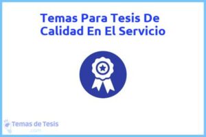 Tesis de Calidad En El Servicio: Ejemplos y temas TFG TFM