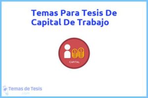 Tesis de Capital De Trabajo: Ejemplos y temas TFG TFM