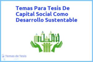 Tesis de Capital Social Como Desarrollo Sustentable: Ejemplos y temas TFG TFM