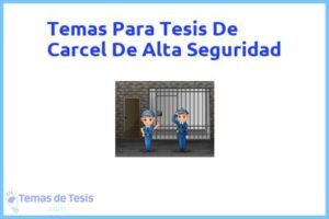 Tesis de Carcel De Alta Seguridad: Ejemplos y temas TFG TFM