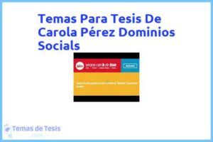Tesis de Carola Pérez Dominios Socials: Ejemplos y temas TFG TFM