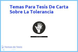 Tesis de Carta Sobre La Tolerancia: Ejemplos y temas TFG TFM