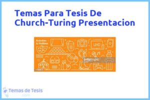 Tesis de Church-Turing Presentacion: Ejemplos y temas TFG TFM