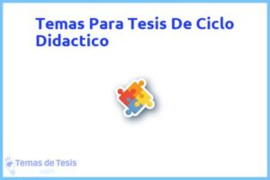 Tesis de Ciclo Didactico: Ejemplos y temas TFG TFM