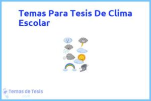 Tesis de Clima Escolar: Ejemplos y temas TFG TFM