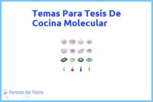 Tesis de Cocina Molecular: Ejemplos y temas TFG TFM