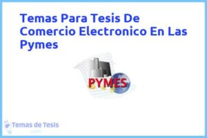 Tesis de Comercio Electronico En Las Pymes: Ejemplos y temas TFG TFM