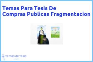 Tesis de Compras Publicas Fragmentacion: Ejemplos y temas TFG TFM