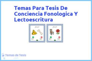 Tesis de Conciencia Fonologica Y Lectoescritura: Ejemplos y temas TFG TFM