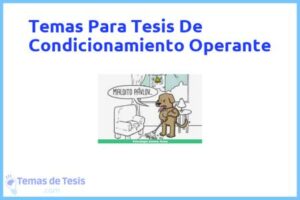 Tesis de Condicionamiento Operante: Ejemplos y temas TFG TFM