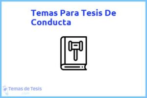 Tesis de Conducta: Ejemplos y temas TFG TFM