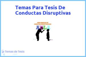 Tesis de Conductas Disruptivas: Ejemplos y temas TFG TFM