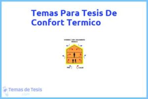 Tesis de Confort Termico: Ejemplos y temas TFG TFM