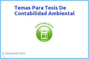 Tesis de Contabilidad Ambiental: Ejemplos y temas TFG TFM