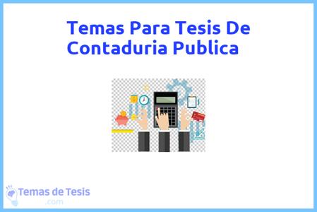 temas de tesis de Contaduria Publica, ejemplos para tesis en Contaduria Publica, ideas para tesis en Contaduria Publica, modelos de trabajo final de grado TFG y trabajo final de master TFM para guiarse