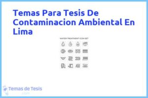 Tesis de Contaminacion Ambiental En Lima: Ejemplos y temas TFG TFM