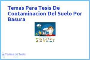 Tesis de Contaminacion Del Suelo Por Basura: Ejemplos y temas TFG TFM