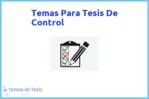 Tesis de Control: Ejemplos y temas TFG TFM