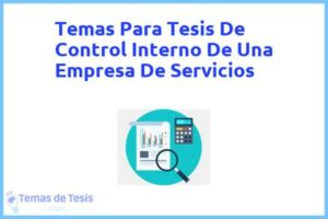 Tesis de Control Interno De Una Empresa De Servicios: Ejemplos y temas TFG TFM