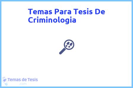 Tesis de Criminologia: Ejemplos y temas TFG TFM