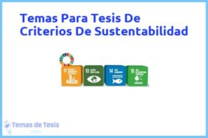 Tesis de Criterios De Sustentabilidad: Ejemplos y temas TFG TFM