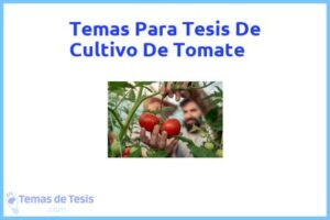 Tesis de Cultivo De Tomate: Ejemplos y temas TFG TFM