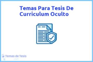 Tesis de Curriculum Oculto: Ejemplos y temas TFG TFM