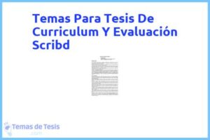 Tesis de Curriculum Y Evaluación Scribd: Ejemplos y temas TFG TFM
