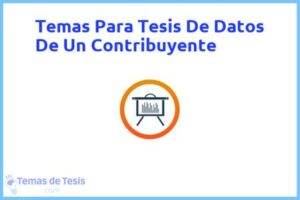 Tesis de Datos De Un Contribuyente: Ejemplos y temas TFG TFM