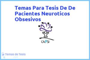 Tesis de De Pacientes Neuroticos Obsesivos: Ejemplos y temas TFG TFM