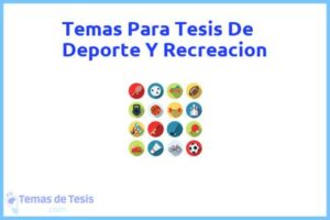 Tesis de Deporte Y Recreacion: Ejemplos y temas TFG TFM