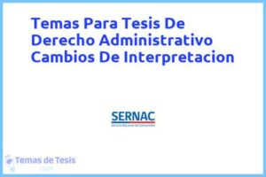 Tesis de Derecho Administrativo Cambios De Interpretacion: Ejemplos y temas TFG TFM