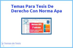 Tesis de Derecho Con Norma Apa: Ejemplos y temas TFG TFM
