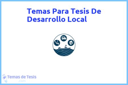 Tesis de Desarrollo Local: Ejemplos y temas TFG TFM