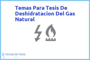 Tesis de Deshidratacion Del Gas Natural: Ejemplos y temas TFG TFM