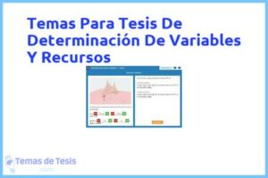 Tesis de Determinación De Variables Y Recursos: Ejemplos y temas TFG TFM