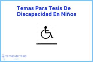 Tesis de Discapacidad En Niños: Ejemplos y temas TFG TFM