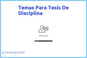Tesis de Disciplina: Ejemplos y temas TFG TFM