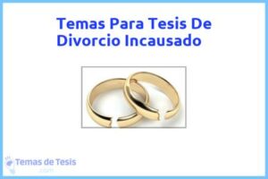Tesis de Divorcio Incausado: Ejemplos y temas TFG TFM