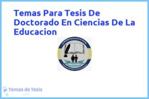 Tesis de Doctorado En Ciencias De La Educacion: Ejemplos y temas TFG TFM