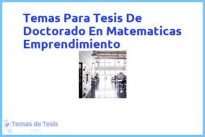 Tesis de Doctorado En Matematicas Emprendimiento: Ejemplos y temas TFG TFM