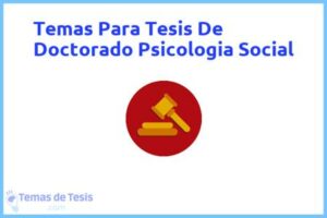 Tesis de Doctorado Psicologia Social: Ejemplos y temas TFG TFM