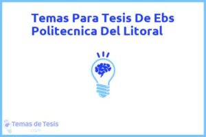 Tesis de Ebs Politecnica Del Litoral: Ejemplos y temas TFG TFM