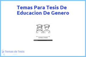 Tesis de Educacion De Genero: Ejemplos y temas TFG TFM