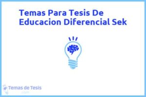Tesis de Educacion Diferencial Sek: Ejemplos y temas TFG TFM