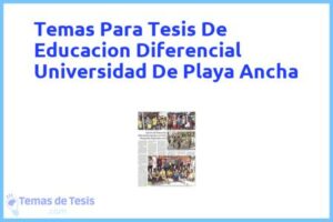 Tesis de Educacion Diferencial Universidad De Playa Ancha: Ejemplos y temas TFG TFM