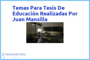 Tesis de Educación Realizadas Por Juan Mansilla: Ejemplos y temas TFG TFM