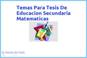 Tesis de Educacion Secundaria Matematicas: Ejemplos y temas TFG TFM