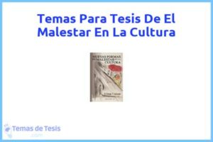 Tesis de El Malestar En La Cultura: Ejemplos y temas TFG TFM
